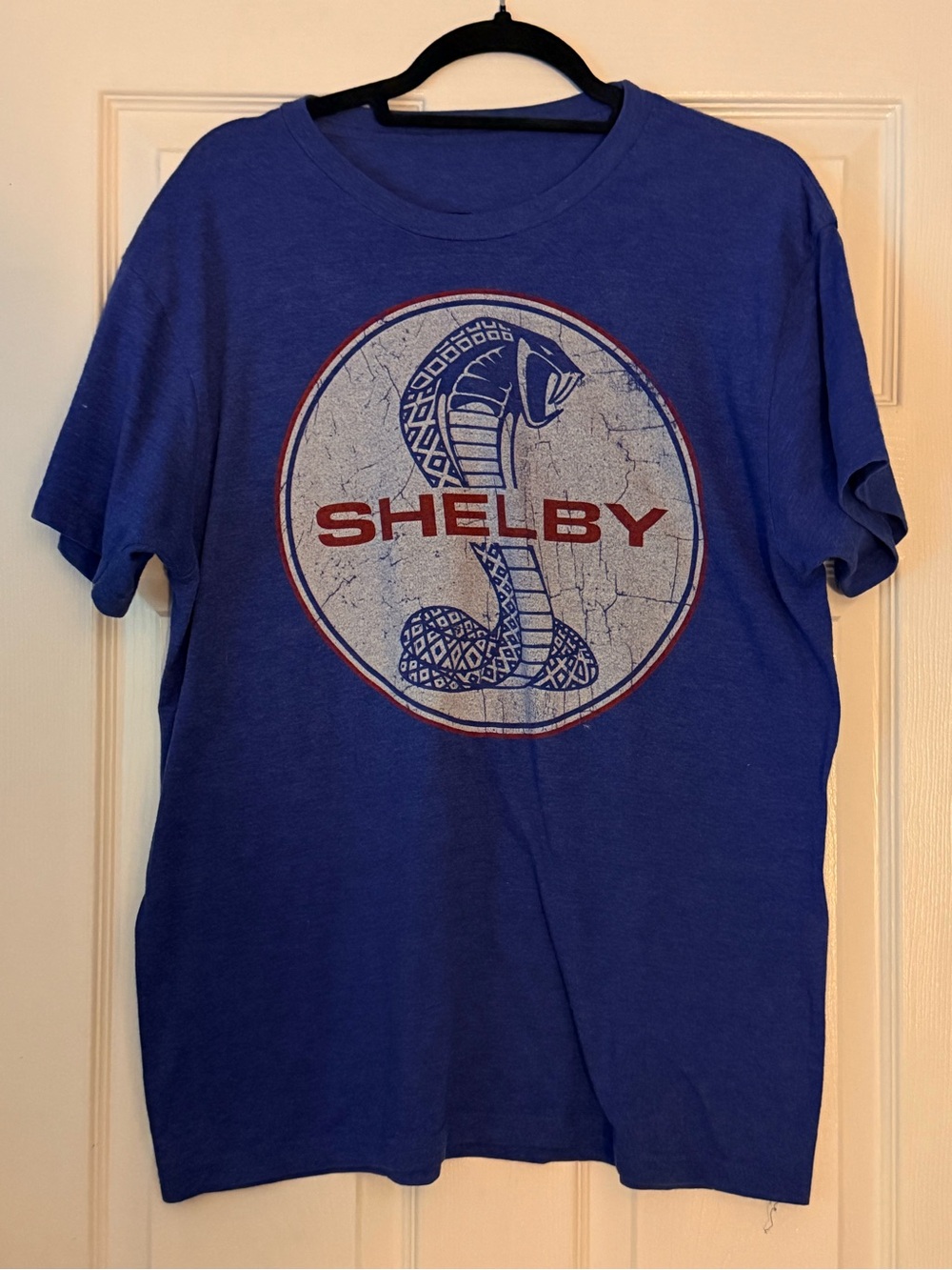 Shelby Official Cobra T-shirt Size Medium In Blue With Vintage Red White Logo